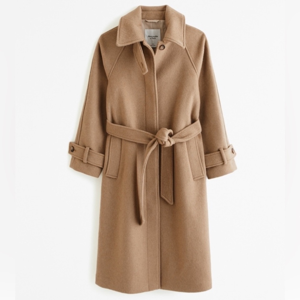 Abercrombie & Fitch Wool-Blend Funnel Neck Coat